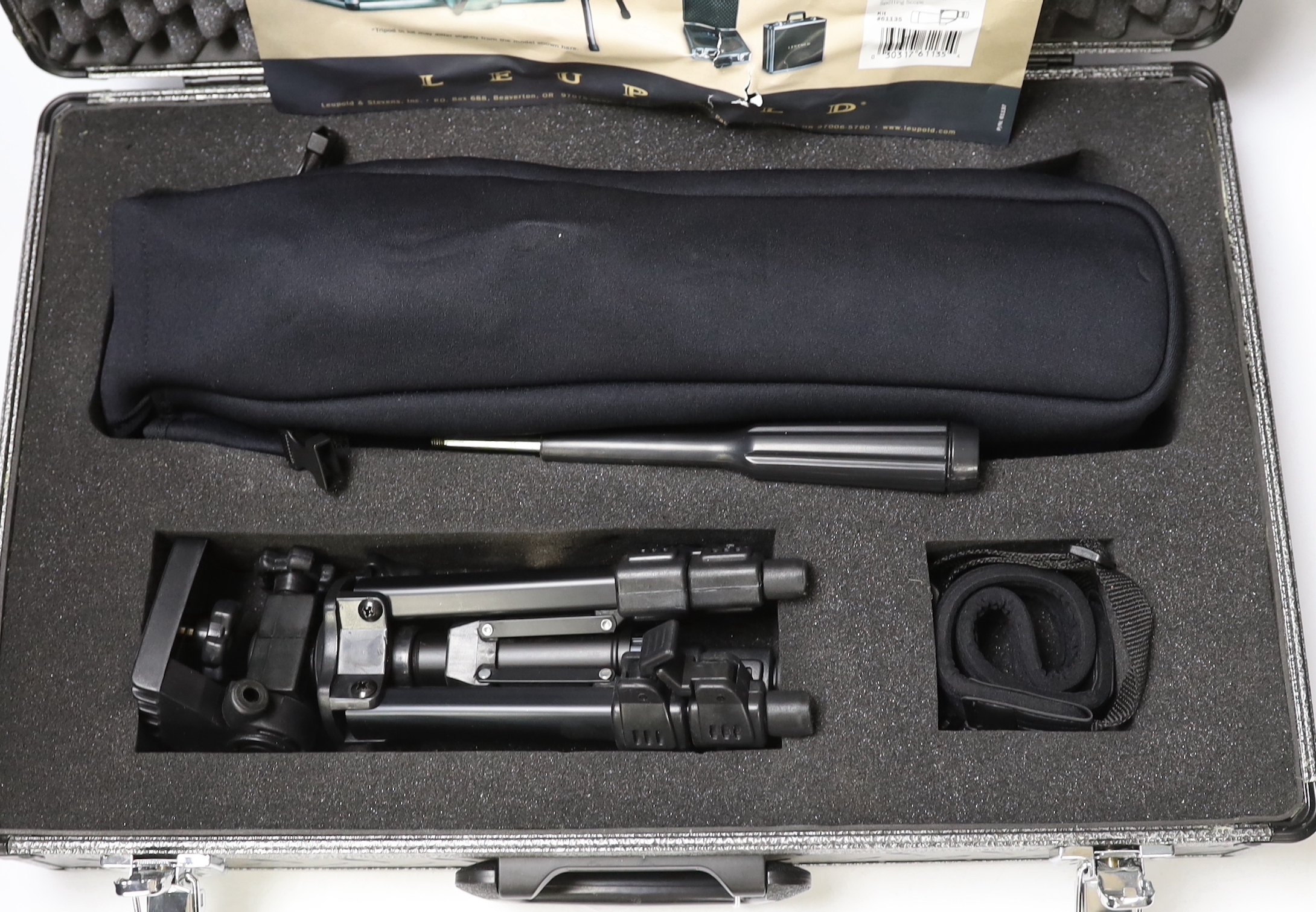 A Leupold Sequoia standard spotting scope, 20-60x80mm, model 61135, with tripod, strap and covers, in fitted cased